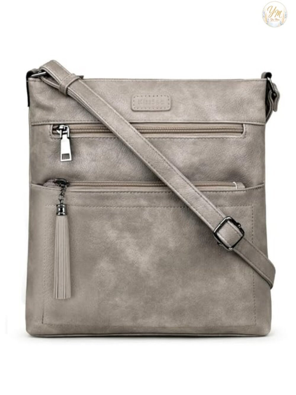 Leather Crossbody Bag Women Medium Multi-Pocket Travel Purse Adjustable Strap